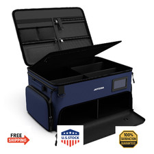 Jaffzora 4-Layer Golf Trunk Organizer Waterproof Car Golf Locker Storage Bag Blu