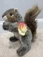 Forkmanis Puppets Gray Squirrel w/ Acorn Hand Puppet Plush Bushy Tail New NWT