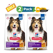 Set 2-Hill's Science Diet Adult Sensitive Stomach & Sensitive Skin Chicken 30 LB