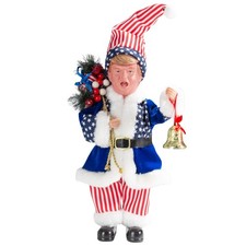 Father Santa Donald Christmas Figurine 45cm Blue   Funny Holiday Charact
