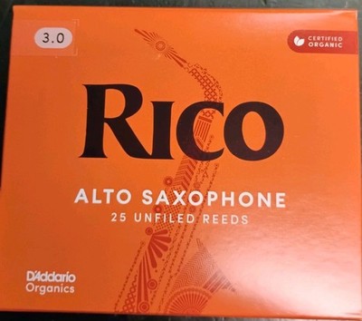 D'Addario Rico Alto Saxophone Reeds - 3.0, 25-pack