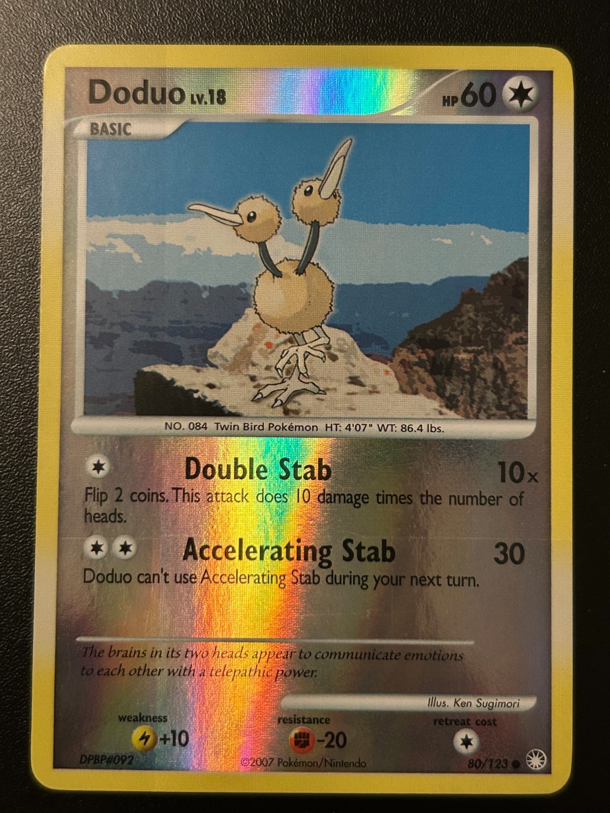 Doduo 80/123 Reverse Holo 2007 DP Mysterious Treasures LP
