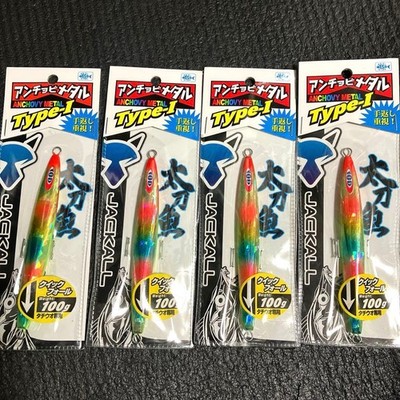 JACKALL Anchovy Metal Type One 100g Dragon Chart metal jigs Fishing Set of 4