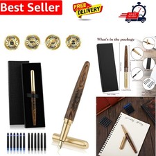 Handcrafted Wooden Fountain Pens Set, Vintage Luxury Wood Fountain Pen 0.5mm ...