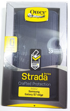 Funda tipo billetera de cuero serie OtterBox Strada para Samsung Galaxy S7 Edge - azul