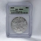 🦅 2003 American Silver Eagle .999 fine silver MS69 ICG [AS1]