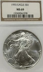 1993 Silver American Eagle NGC MS 69