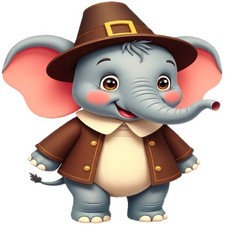 30 Custom Thanksgiving Fun Elephant Personalized Address Labels