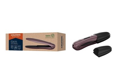 Grundig HS 6330 Mini Akku Haarglätter Reise Glätteisen 160/180/200 °C Violett