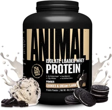Animal Whey Isolate Protein Powder Cookies & Cream 4 lbs 25g Protein Build