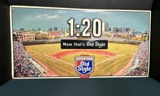 Vintage Original Wrigley Field Chicago Cubs Old Style Beer Metal Sign 2004 