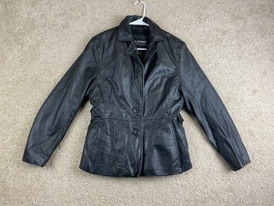Wilsons Leather Jacket Womens Small Collared Ultra Thinsulate Insulation Black