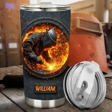 Personalized Tumbler Welder Man , Custom Name Tumbler, Gift For Welder Man