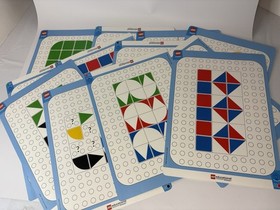 Vintage Lego DUPLO Dacta Square Mosaic Tiles 9546 Design Cards Parts Lot