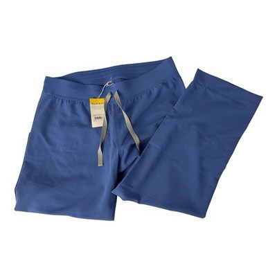 New FIGS Livingston Basic SCRUB PANTS BOTTOM Women s Medium Petite M/P Blue Tags
