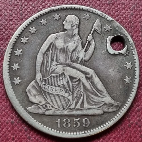 1859 O Seated Liberty Half Dollar 50c VF - XF Details #98324