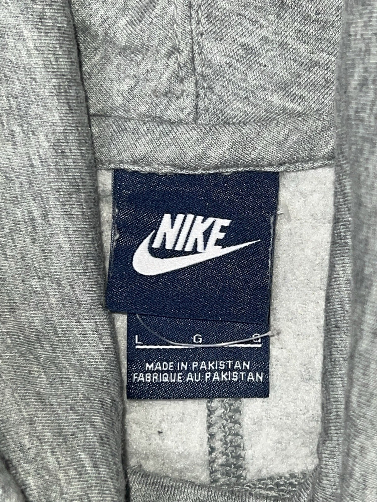 Nike Short Sleeve Pullover Fleece Funnel Hoodie Women's Large Gray thumbnail 4