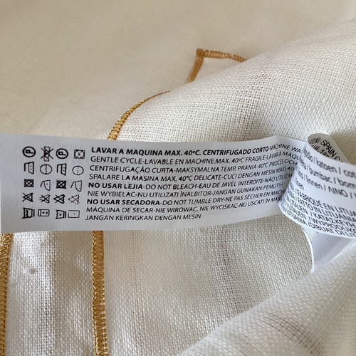 Zara Home 50%Linen50%Cotton Double layer Table Runner White/Gold 50x160cm - Afbeelding 6 van 6
