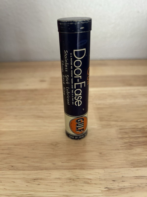 50s GULF Oil Door  Ease Tin  Can Tube Can Nice