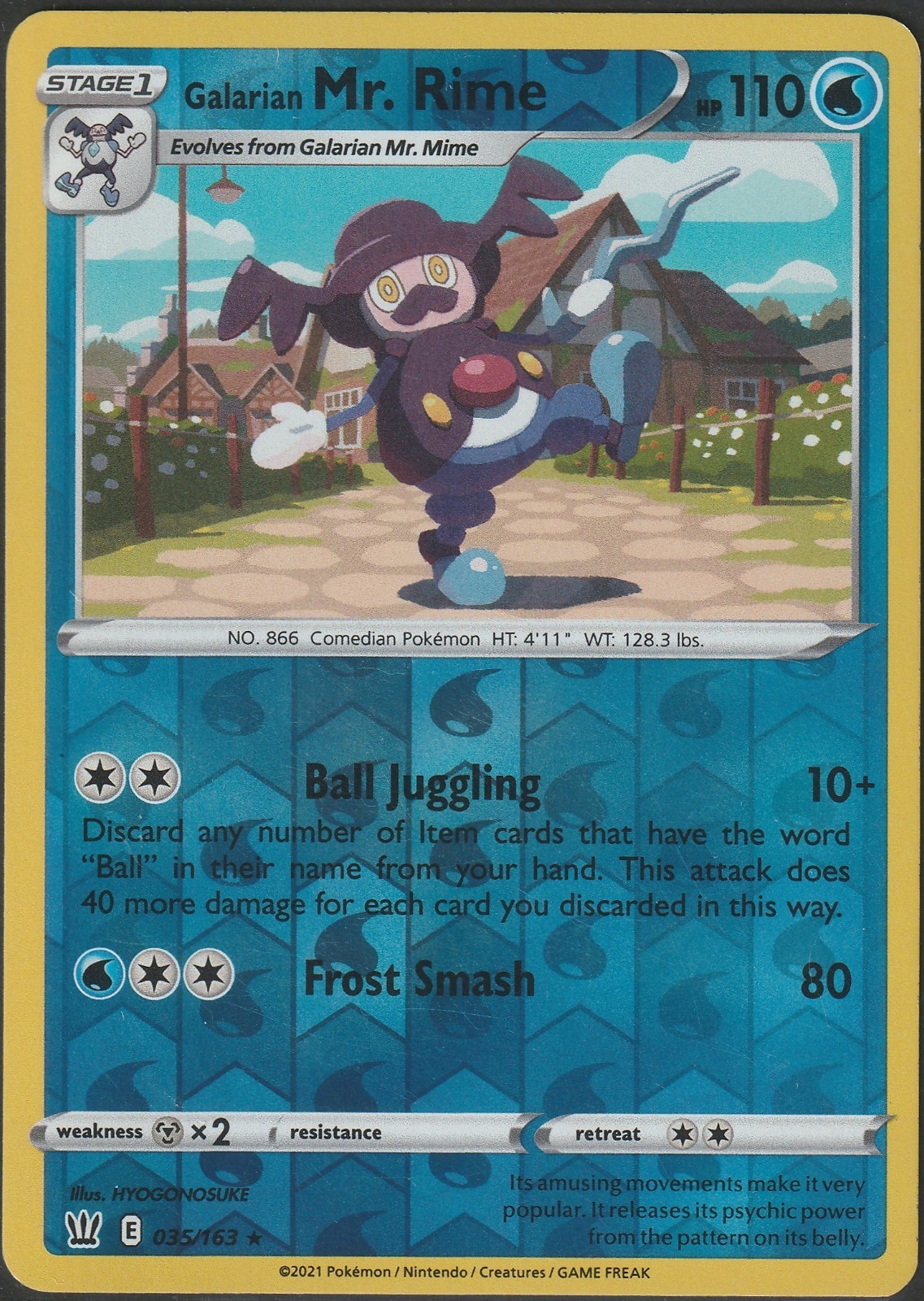 Galarian Mr. Rime 35/163 Battle Styles Reverse Holo Pokemon Card TCG 035/163