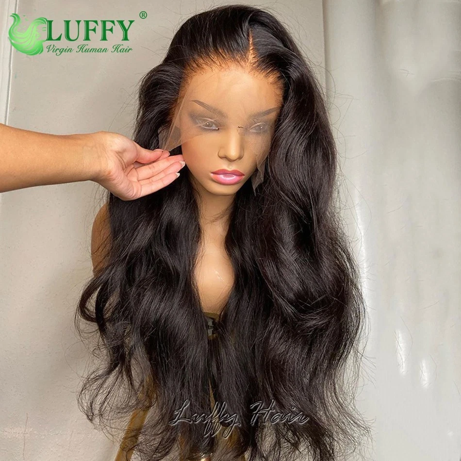 Peluca frontal de encaje 13x6 pre arrancada onda corporal cabello humano brasileño pelucas de encaje completo Foto 4 de 4