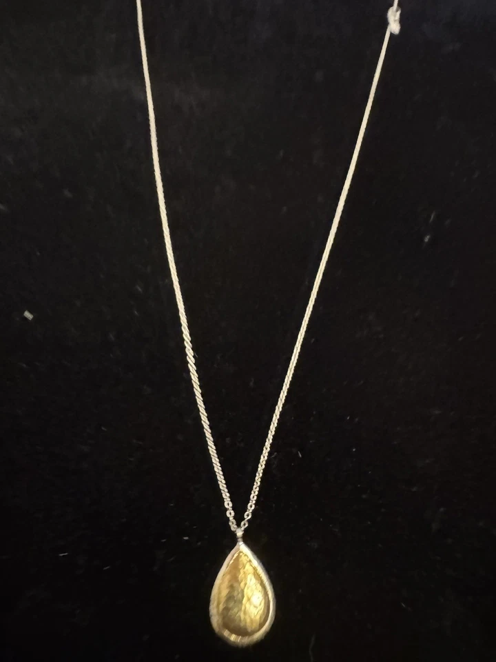 "Collar colgante amuleto unido oro esterlina 24k martillado Gurhan 18"" nuevo con etiquetas" Foto 2 de 4