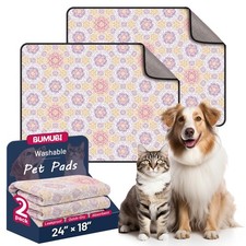 Washable Dog Pee Pads, 18"x24" Reusable Absorbent Dog Pads, Waterproof  Non-...