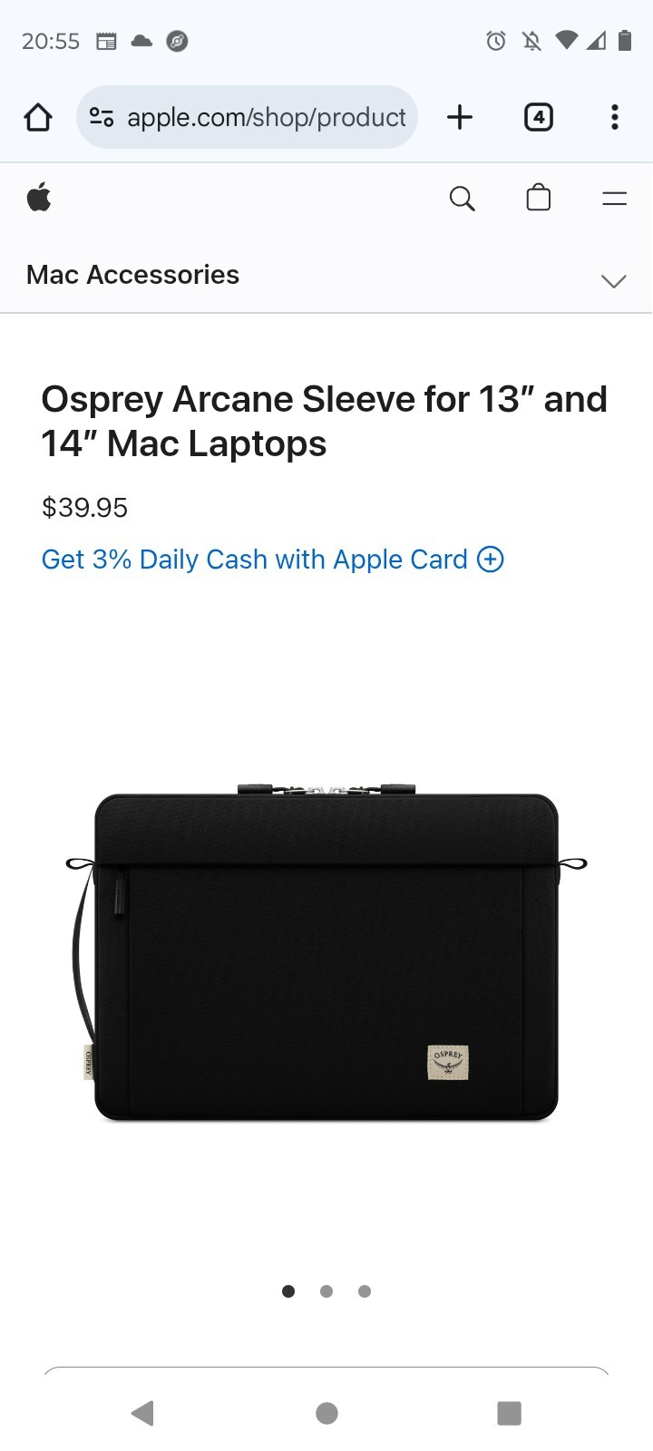 Funda Osprey Arcane para portátiles Mac de 14′′ (totalmente nueva)