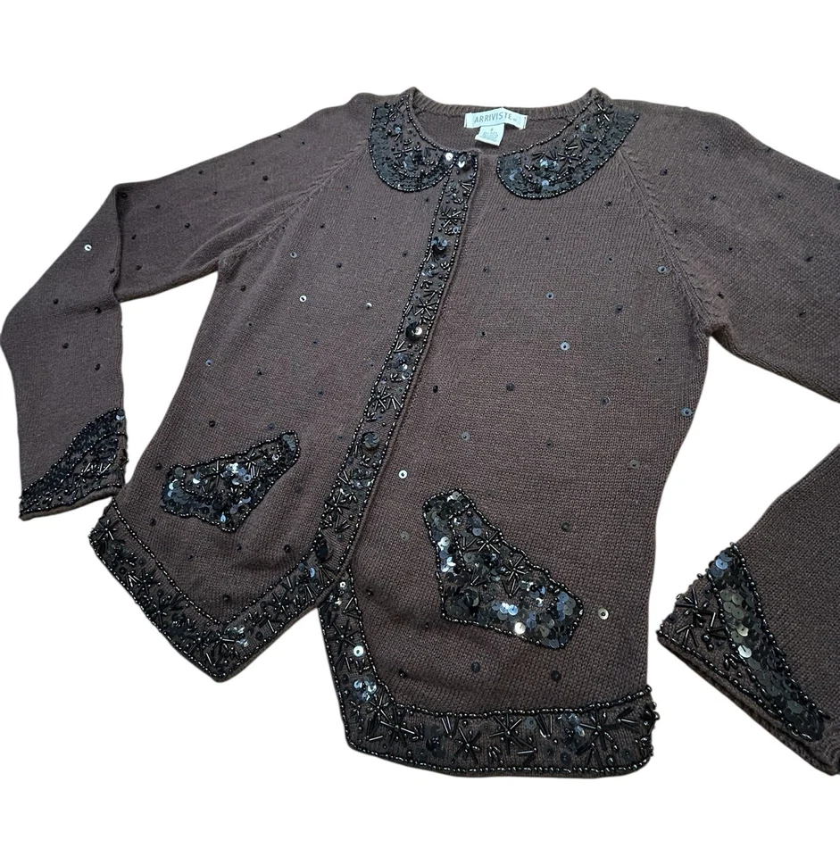 Años 90 Y2K Coqueta Preppy Suave Niña Cuentas Ramie Algodón Mujer’s Pequeña Foto 3 de 4