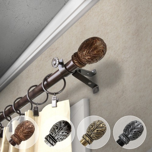 Laub 3/4" verstellbare Fenster Gardine Gardinenstange 18"-170" (5 Größen, 3 Farben) - Bild 8 von 9