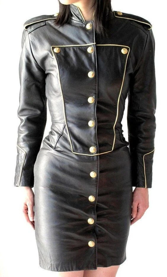knee length dresses for ladies Swedish Cotton Ladies Officer Two-Toned Gray Dress main image 0