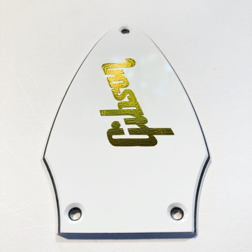3 Ply White Truss Rod Cover for Gibson Flying V + Gold Decal Made In USA - Picture 10 of 13