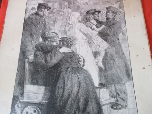 Ancienne lithographie épreuve Lucien JONAS 1914-1918 intitulé Les Grands Blessés - Foto 3 di 10