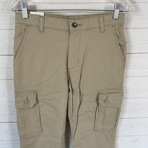 Wrangler Boys Beige 4-Way Flex Cargo Pants Size 14 Stretch Straight Leg 27x27.5 - Picture 2 of 11