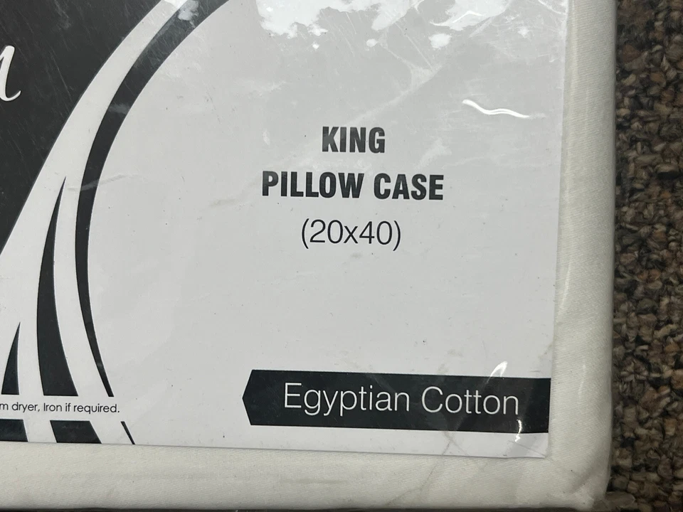 SGI Bedding King Pillow Case 600 Thread Count Egyptian Cotton  Factory Sealed - Image 2 of 4