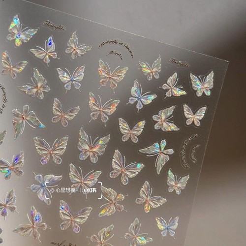 Adesivi Nail Art Farfalla Conchiglia Luce Farfalla/Farfalla Ali-Luce Fluente} - Foto 5 di 12