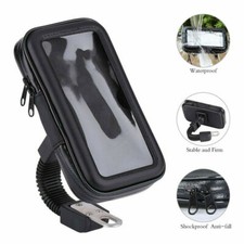 5" Motorcycle Mobile Phone GPS Holder Rear View Mirror Mount Waterproof Bag Case