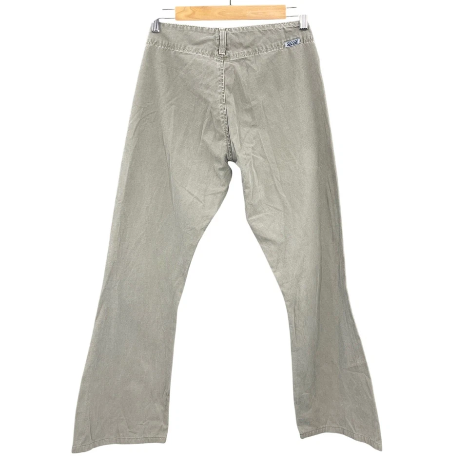 Pantalón Silver Jeans Co. Caqui Bootcut Mujer 28 Beige Y2K Botón Razorback De Colección Foto 2 de 4