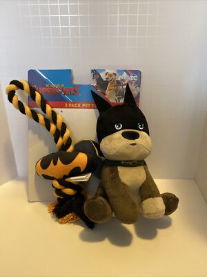 DC Comics Super Pets 6' Ace Plush Figure Toy & Batman Logo Rope Pet - 2 Piece