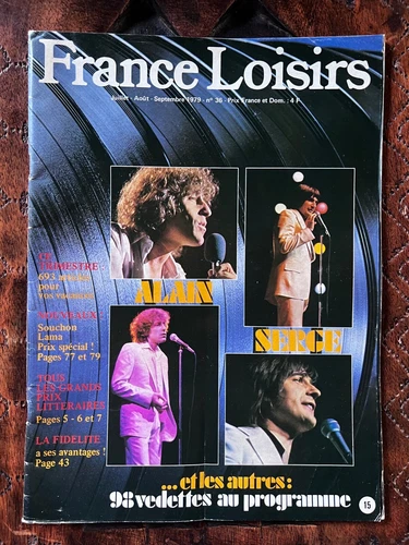 Catalogue France Loisirs, été 1979, Disco, Serge Lama Alain Souchon en couv. TBE