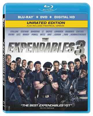 The Expendables 3 (BLU-RAY + DVD) VG DISCS + COVER ART**NO CASE