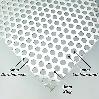 Aluminium Streckgitter 16x6,5x1x1 - 1mm Dick 1000x450mm | Lochblech Metallgitter Zuschnitt