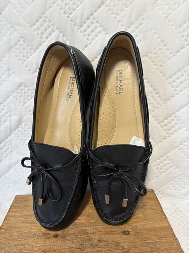 Michael Kors Daisy Driving Moccasin Black Leather Flats Loafers Women’s Size 6M - Picture 11 of 14