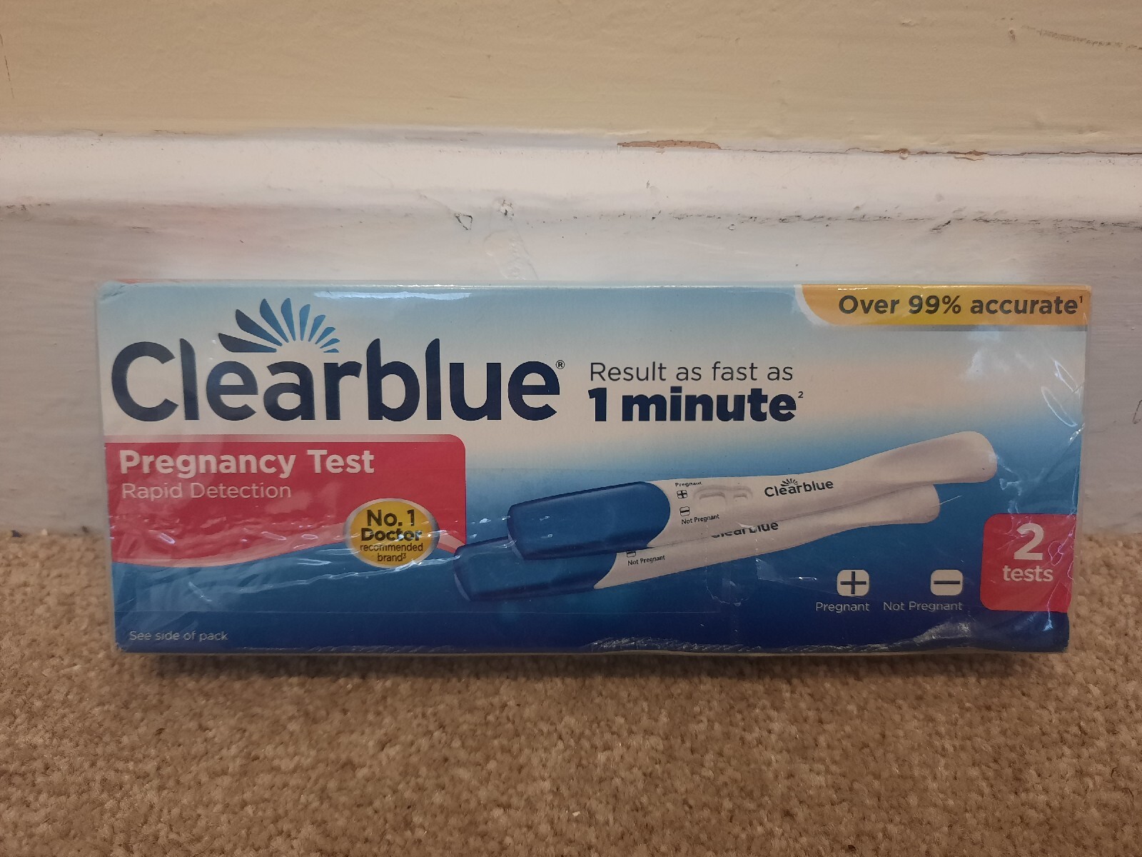 Pregnancy 2 Tests Clearblue Rapid Detection Testing Kits Results in 1 Minute