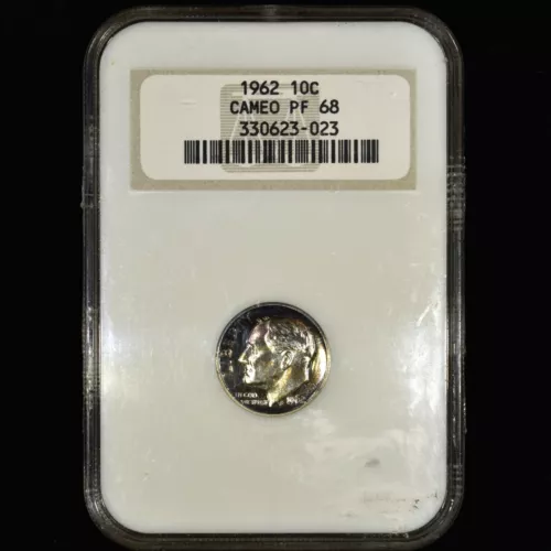 1962 PROOF ROOSEVELT DIME ✪ NGC PF-68 CAMEO ✪ 10C SILVER COIN CAM 023 ◢TRUSTED◣