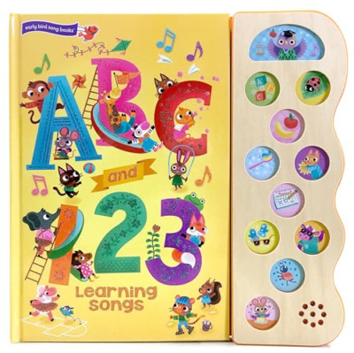 ABC and 123 Learning Songs: Deluxe Sound Book Wood Modu - Interactive Book NEW W