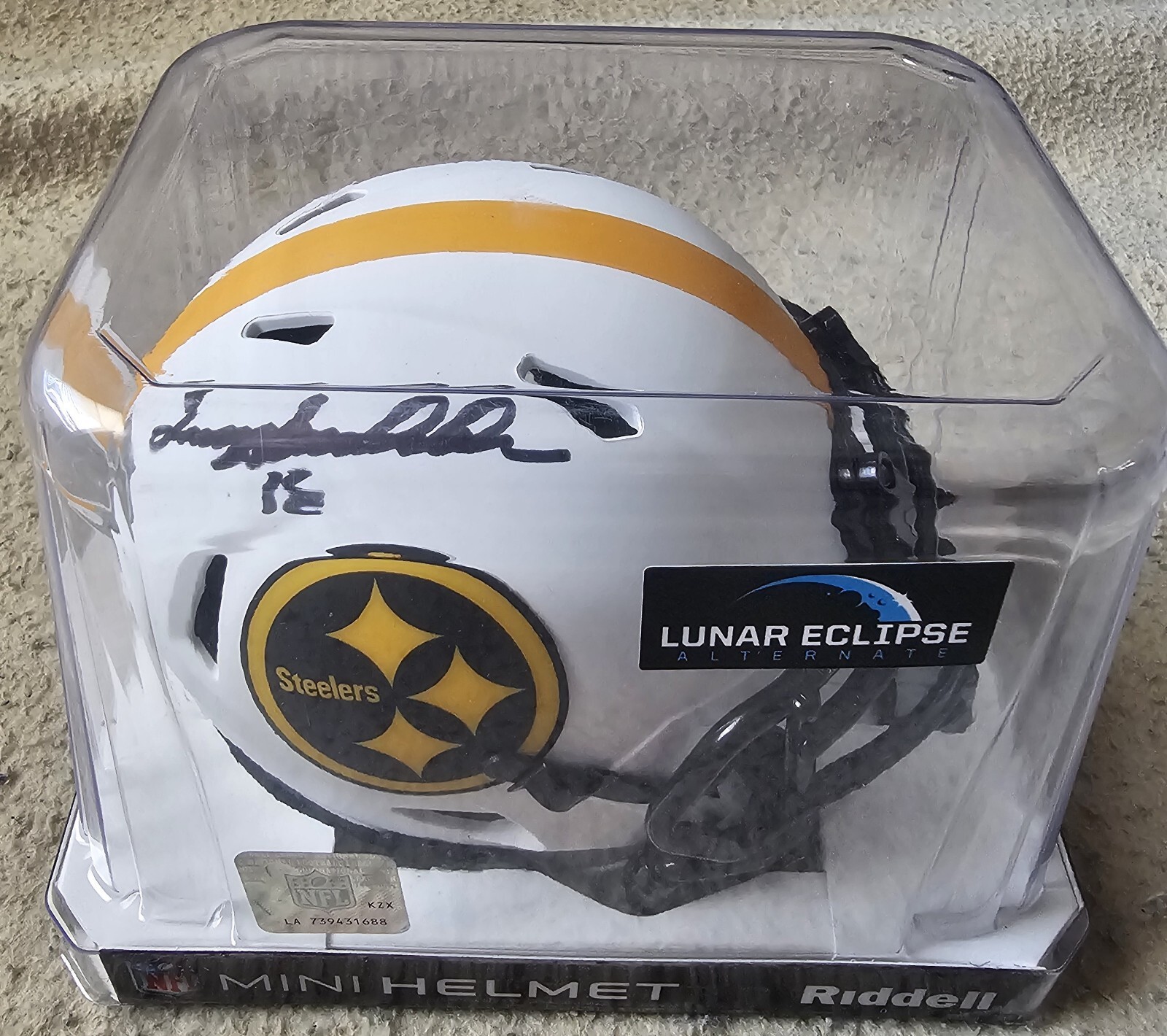 Terry Bradshaw Autographed Signed Pittsburgh Steelers Auto Eclipse White Speed Mini Helmet Beckett Steelers 