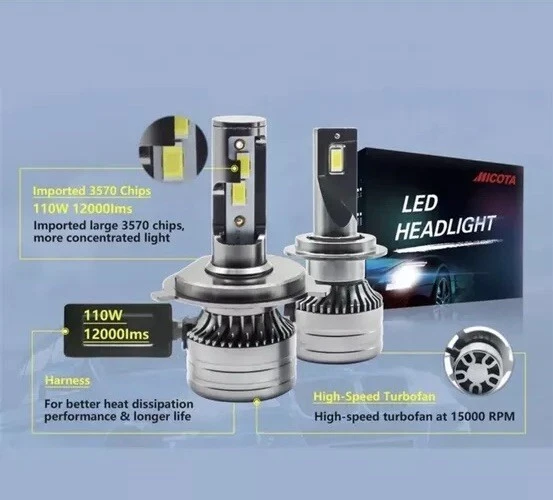 H11 LED bulbs 12,000 Lumens Plug In Play  - Image 3 of 4