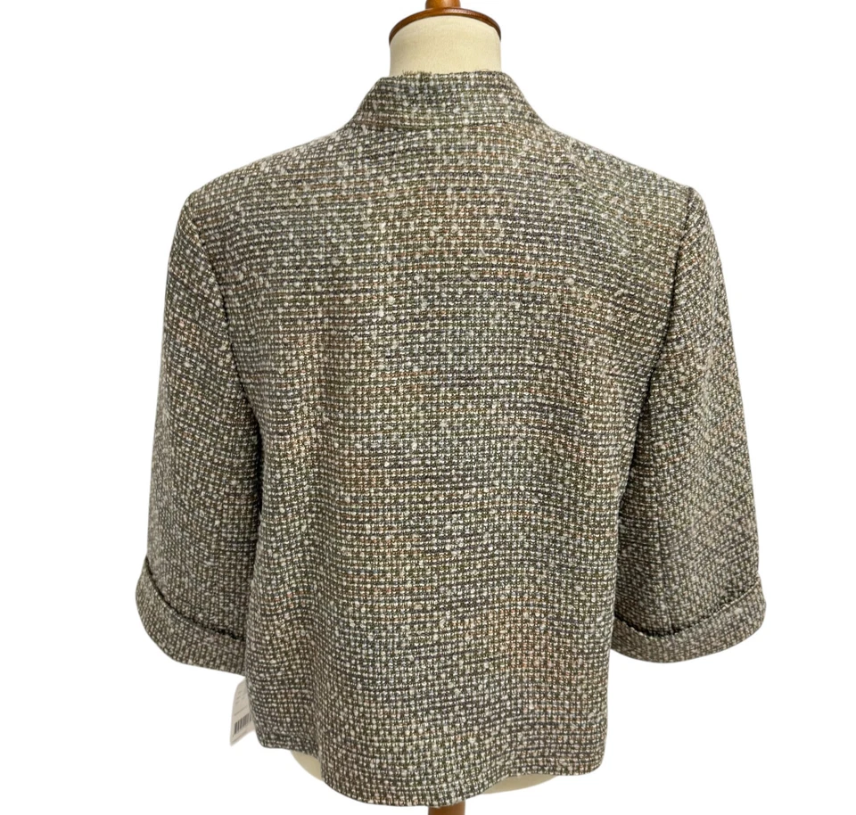 Blazer Axcess Mujer Taupe Multi Cuentas Delantero Manga 3/4 Talla XL Foto 4 de 4