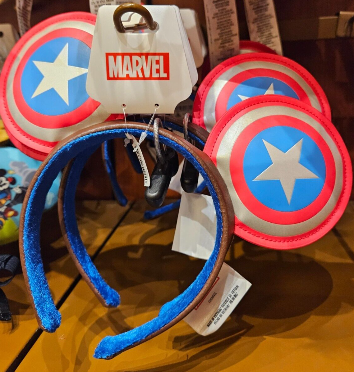 Captain America Marvel Disney Patriotic Star Mouse Ears Headband Minnie Mouse Captain Ears, Captain America Marvel Mickey Ear  main image 4